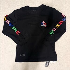 Black Graphic Long Sleeve Kids Shirt